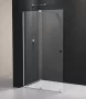 Polysan Modular Shower transzparent üveg tolóajtó fix résszel 140 cm, króm MS5-140