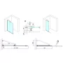Polysan Modular Shower transzparent üveg tolóajtó fix résszel 160 cm, matt fekete MS5-160B
