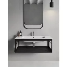   Sapho Gsi Pura mosdótartó konzol 100x46 cm, matt fekete MSP10228
