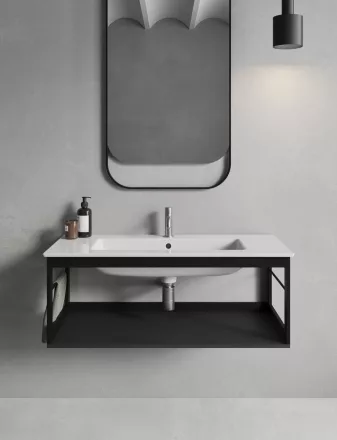 Sapho Gsi Pura mosdótartó konzol 100x46 cm, matt fekete MSP10228