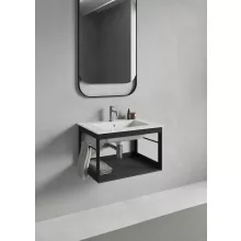   Sapho Gsi Pura mosdótartó konzol 60x46 cm, matt fekete MSP6228