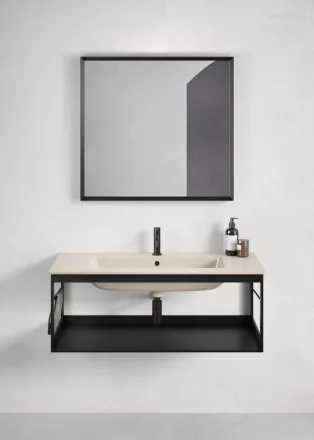 Sapho Gsi Pura mosdótartó konzol 80x46 cm, matt fekete MSP8228