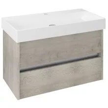   Sapho Nirona 2 fiókos mosdótartó szekrény pipererendezővel 82x43 cm, mokka tölgy NR085-1212