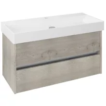   Sapho Nirona 2 fiókos mosdótartó szekrény pipererendezővel 95x43 cm, mokka tölgy NR100-1212