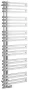Sapho Volga fürdőszobai radiátor 500x1500 mm, szálcsiszolt inox NR515
