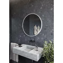 Sapho Notion kerek tükör 80 cm, matt fehér kerettel kivitelben
