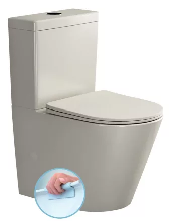 Sapho Paco monoblokkos kerámia WC dualgombos öblítőmechanikával, ülőke nélkül, elefántcsont PC1012WRBE