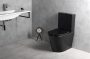 Sapho Paco Rimless monoblokkos kerámia WC csésze 38x61 cm, vario kifolyás, matt fekete PC1012WRB