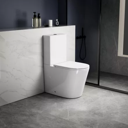 Sapho Avis vario kifolyású monoblokkos kerámia WC csésze Vortex öblítéssel, fehér PC106V