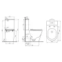 Sapho Avis vario kifolyású monoblokkos kerámia WC csésze Vortex öblítéssel, fehér PC106V