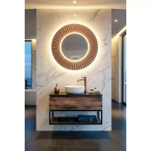 Sapho Pride keretes LED tükör 90 cm bronz kerettel.