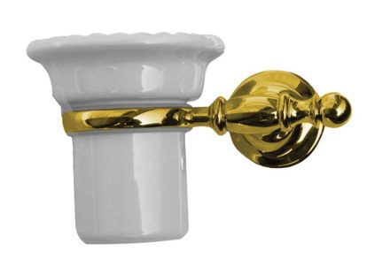 Sapho Perla falra szerelhető fogkefe tartó pohár, arany PE1095