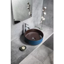 Sapho Priori kerek kerámia mosdó 41 cm, barna / kék PI033
