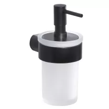   Sapho Pirenei fali üveg szappanadagoló 110 ml, matt fekete konzol tartóval PI8114