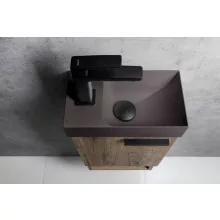   Sapho Small Piccolino beton mosdó csaplyukkal 30,8x17 cm, balos / sötét barna PK30015