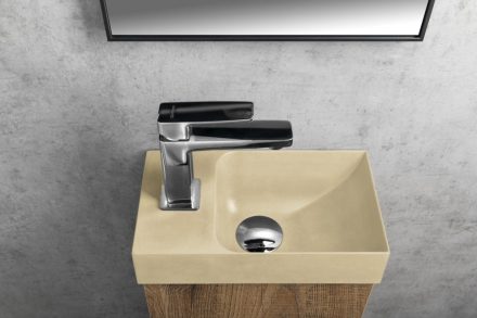 Sapho Small Piccolino beton mosdó csaplyukkal 30,8x17 cm, balos / sárga PK30022
