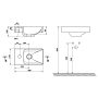 Sapho Small Piccolino beton mosdó csaplyukkal 30,8x17 cm, balos / sárga PK30022