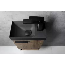   Sapho Small Piccolino beton mosdó csaplyukkal 30,8x17 cm, jobbos / antracit PK30516