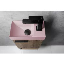   Sapho Small Piccolino beton mosdó csaplyukkal 30,8x17 cm, jobbos / rózsaszín PK30521