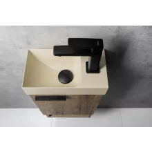   Sapho Small Piccolino beton mosdó csaplyukkal 30,8x17 cm, jobbos / sárga PK30522