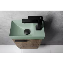   Sapho Small Piccolino beton mosdó csaplyukkal 30,8x17 cm, jobbos / zöld PK30523