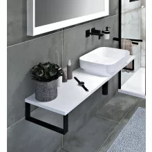   Sapho Plato Rockstone mosdótartó pult 60x36 cm, matt fehér PL066-0101