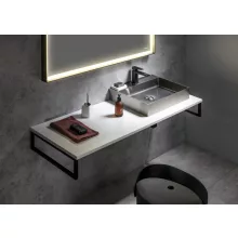   Sapho Plato Rockstone mosdótartó pult 110x50 cm, matt fehér PL110-0101