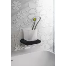Sapho Flori tejüveges fogkefetartó pohár, fekete RF004/15