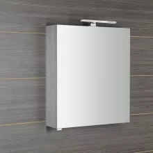   Sapho Riwa ajtós tükrös szekrény LED világítással 50x70x17 cm, ezüst tölgy RIW050-0011