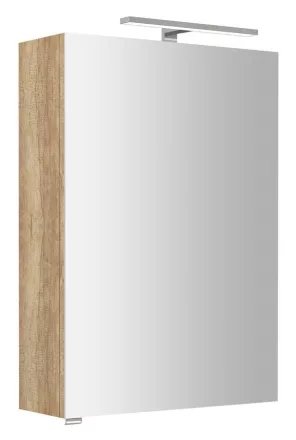 Sapho Riwa ajtós tükrös szekrény LED világítással 50x70x17 cm, alabama tölgy RIW050-0022