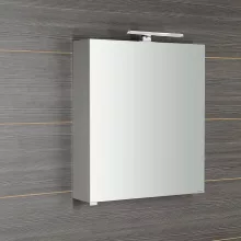   Sapho Riwa ajtós tükrös szekrény LED világítással 60x70x17 cm, fényes fehér RIW060-0030