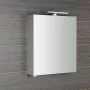 Sapho Riwa ajtós tükrös szekrény LED világítással 60x70x17 cm, fényes fehér RIW060-0030