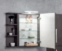 Sapho Riwa ajtós tükrös szekrény LED világítással 60x70x17 cm, fényes fehér RIW060-0030