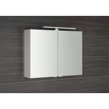   Sapho Riwa két ajtós tükrös szekrény LED világítással 81x70x17 cm, fényes fehér RIW080-0030