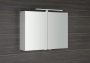 Sapho Riwa két ajtós tükrös szekrény LED világítással 81x70x17 cm, fényes fehér RIW080-0030