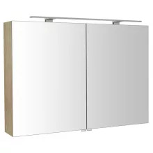   Sapho Riwa két ajtós tükrös szekrény LED világítással 101x70x17 cm, bardini szilva RIW100-0013