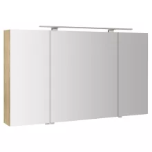   Sapho Riwa három ajtós tükrös szekrény LED világítással 121x70x17 cm, bardini szilva RIW120-0013