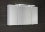 Sapho Riwa három ajtós tükrös szekrény LED világítással 121x70x17 cm, bardini szilva RIW120-0013