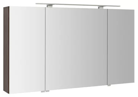 Sapho Riwa három ajtós tükrös szekrény LED világítással 121x70x17 cm, rusztikus fenyő RIW120-0016