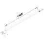 Polysan Modular Shower merevítő MS5 zuhanyajtóhoz 1400 mm, matt fekete RL840B