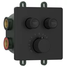   Sapho Iconic Smartselect falba süllyesztett termosztatikus csaptelep, 2-irányú, matt fekete RP042B