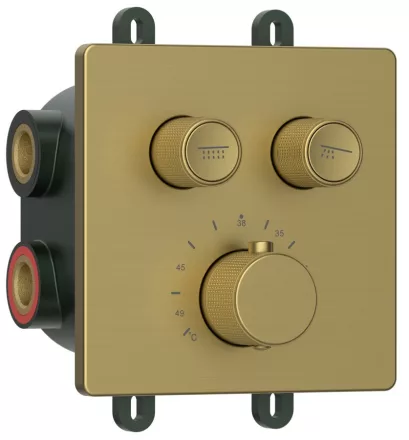 Sapho Iconic Smartselect falba süllyesztett termosztatikus csaptelep, 2-irányú, matt arany RP042GB