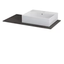   Sapho Wave Rockstone jobbos mosdótartó pult furat nélkül 90x48 cm, fekete RW090-0101