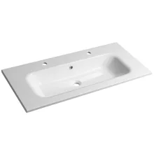   Sapho Sidra öntöttmárvány mosdó 101x46 cm két nyitott csaplyukkal, fehér SD101-2
