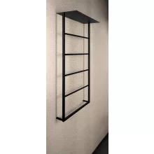 Sapho Ska törölközőtartó polccal 604x1184 mm, matt fekete kivitelben