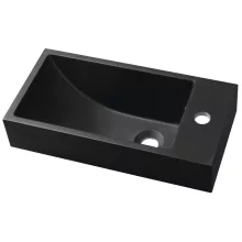   Sapho Small Ariana öntött márvány mosdó 50x25 cm, jobbos/matt fekete SM016B
