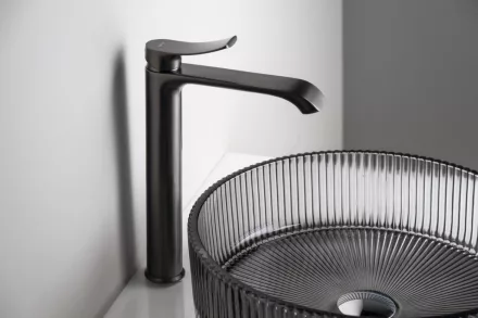 Sapho Suga egykaros magasított mosdócsaptelep, gun metal TJ006GM