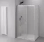 Polysan Thron Line Round szögletes zuhanykabin átlátszó üveggel 1000x900 mm, króm profil TL1090-5005