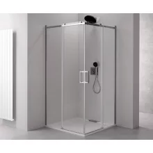  Polysan Thron Line Round sarokbelépős zuhanykabin átlátszó üveggel 900x800 mm, króm profil TL2980-5005