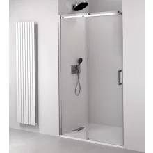   Polysan THRON LINE tolóajtó fix résszel 128-131 cm, görgők nélkül, króm profil TL5013